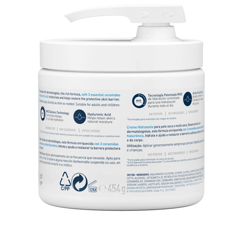 Cerave Ceravè Crema Hidratante Corporal Con Pompa 2 Cerave Ceravè Crema Hidratante Corporal Con Pompa - Imagen 2