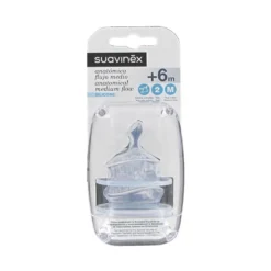 Suavinex Tetina Silicona Anatómica Flujo Medio +6M 2 Unidades