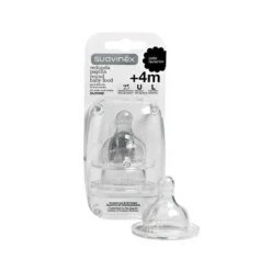 Suavinex Tetina Silicona Redonda Papilla Flujo Denso +4M 2 Unidades